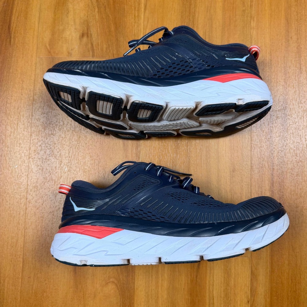 Hoka One One Bondi 7 Womens 6.5 Navy Blue Running Shoes 1110519 BIBBL - Picture 5 of 9